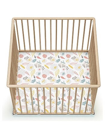 WEBABY - Parque infantil madera CUBO - Haya Cruda - 100 x 100 cm