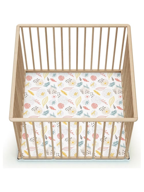 WEBABY - Parque infantil madera CUBO - Haya Cruda - 100 x 100 cm - Kiabi
