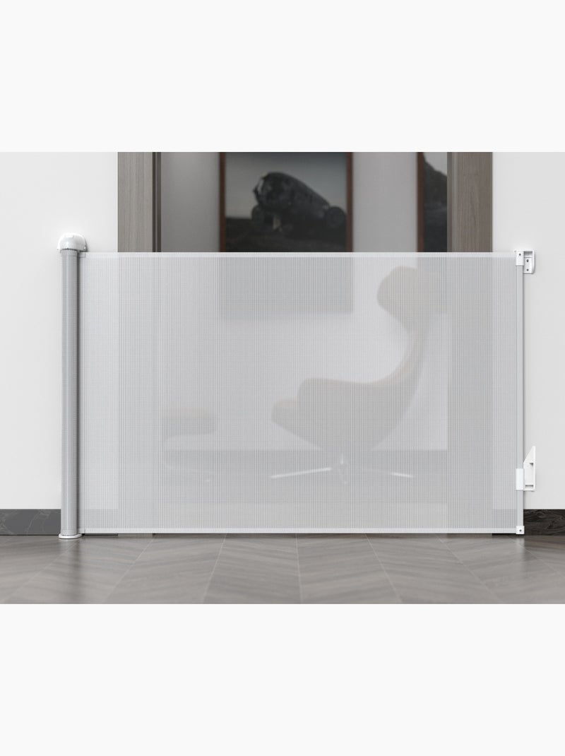 WEBABY - Puerta de seguridad para bebés en carrete KLIP - Blanco 130 cm - a partir de 24 meses Blanco - Kiabi