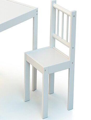 WEBABY - Silla infantil madera - Blanco - 32 x 32 x 61,5 cm