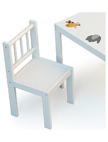 WEBABY - Silla infantil madera - Blanco - 32 x 32 x 61,5 cm