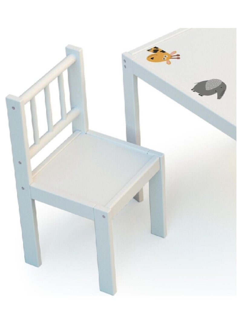 WEBABY - Silla infantil madera - Blanco - 32 x 32 x 61,5 cm Blanco - Kiabi