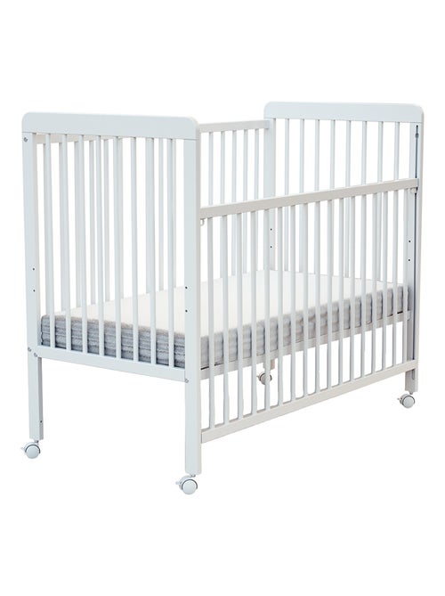 WEBABY -Cuna bebé madera con barrera deslizante para bebés 60x120 LIVO Blanca - Kiabi