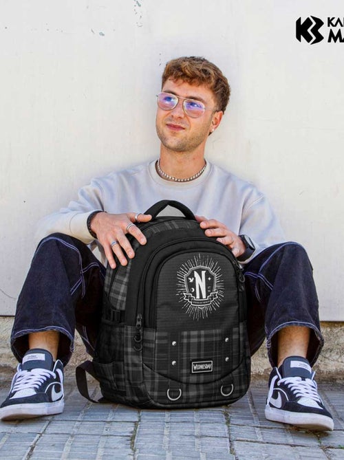 Wednesday Miércoles Chains Mochila Running PLUS, Negro - Kiabi