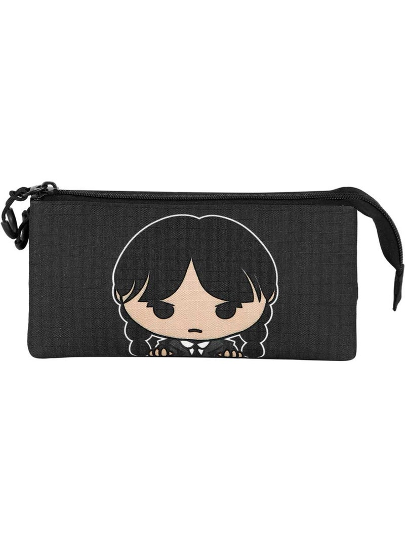 Wednesday Miércoles Cute Estuche Portatodo Triple, Gris Gris - Kiabi