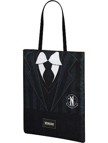 Wednesday Miércoles Uniform Bolsa de la Compra Shopping Bag, Negro