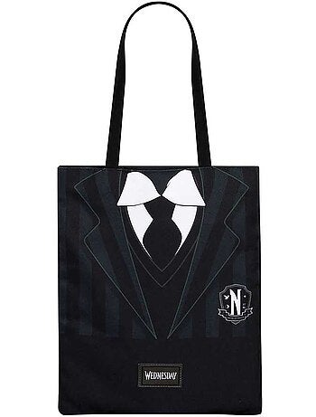 Wednesday Miércoles Uniform Bolsa de la Compra Shopping Bag, Negro