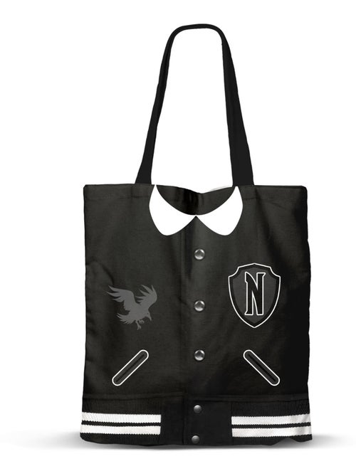 Wednesday Miércoles Varsity Bolsa de la Compra Shopping Bag, Negro - Kiabi