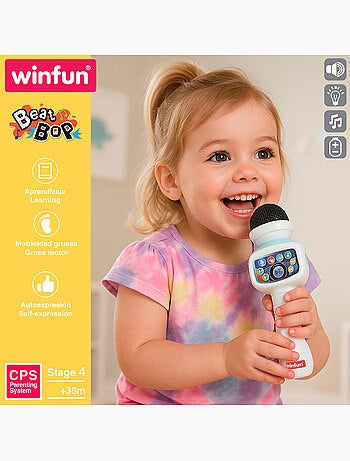 Winfun micrófono infantil inalámbrico con soporte regulable 32x23x50-150 cm