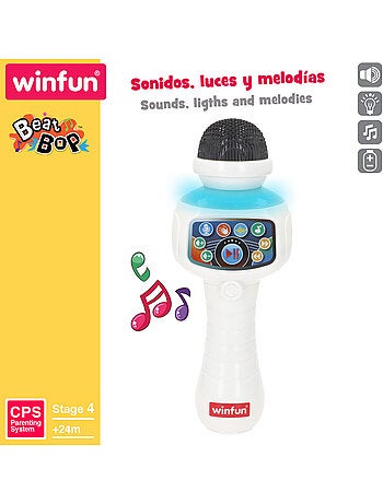 Winfun micrófono karaoke inalámbrico juguete con luz, melodías y efectos