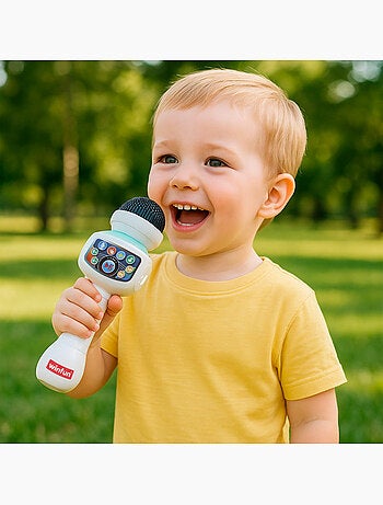 Winfun micrófono karaoke inalámbrico juguete con luz, melodías y efectos