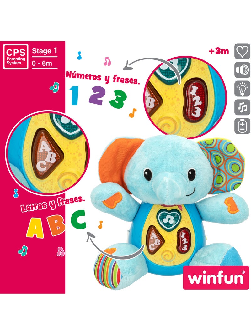 Winfun peluche elefante para bebés que habla c/luces Multicolor - Kiabi