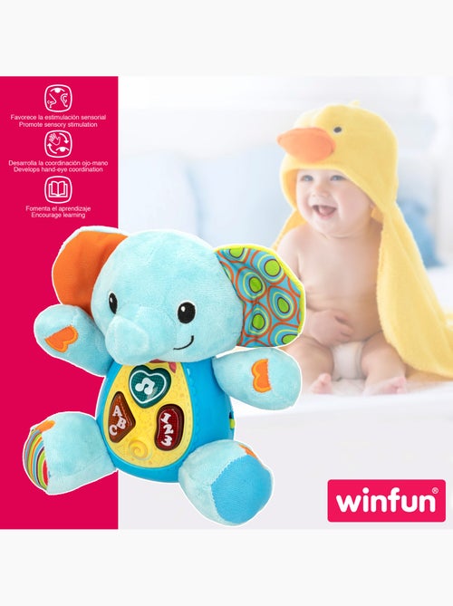 Winfun peluche elefante para bebés que habla c/luces - Kiabi Winfun peluche elefante para bebés que habla c/luces - Kiabi