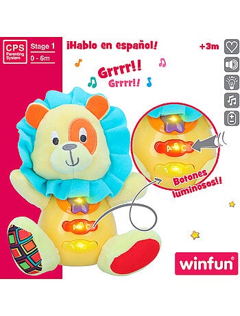 Winfun peluche león para bebé c/luz y sonido en español
