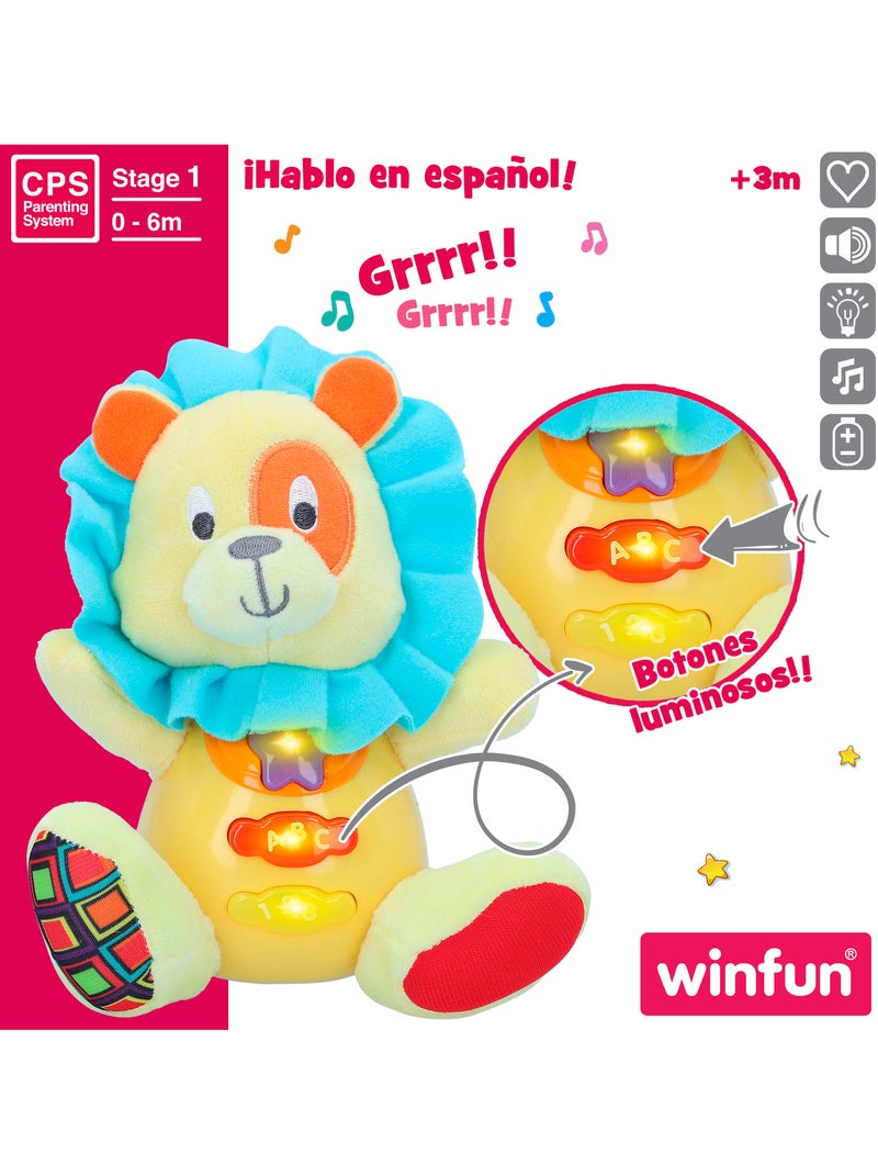 Winfun peluche león para bebé c/luz y sonido en español Multicolor - Kiabi