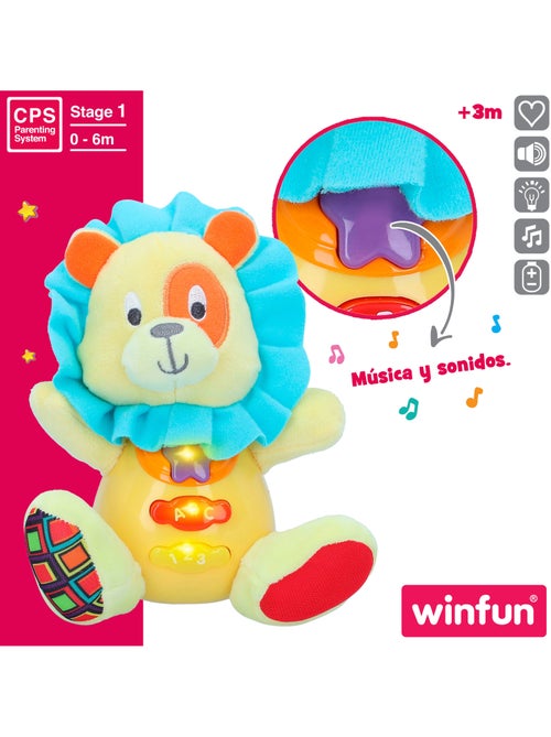 Winfun peluche león para bebé c/luz y sonido en español - Kiabi