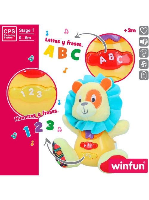 Winfun peluche león para bebé c/luz y sonido en español - Kiabi