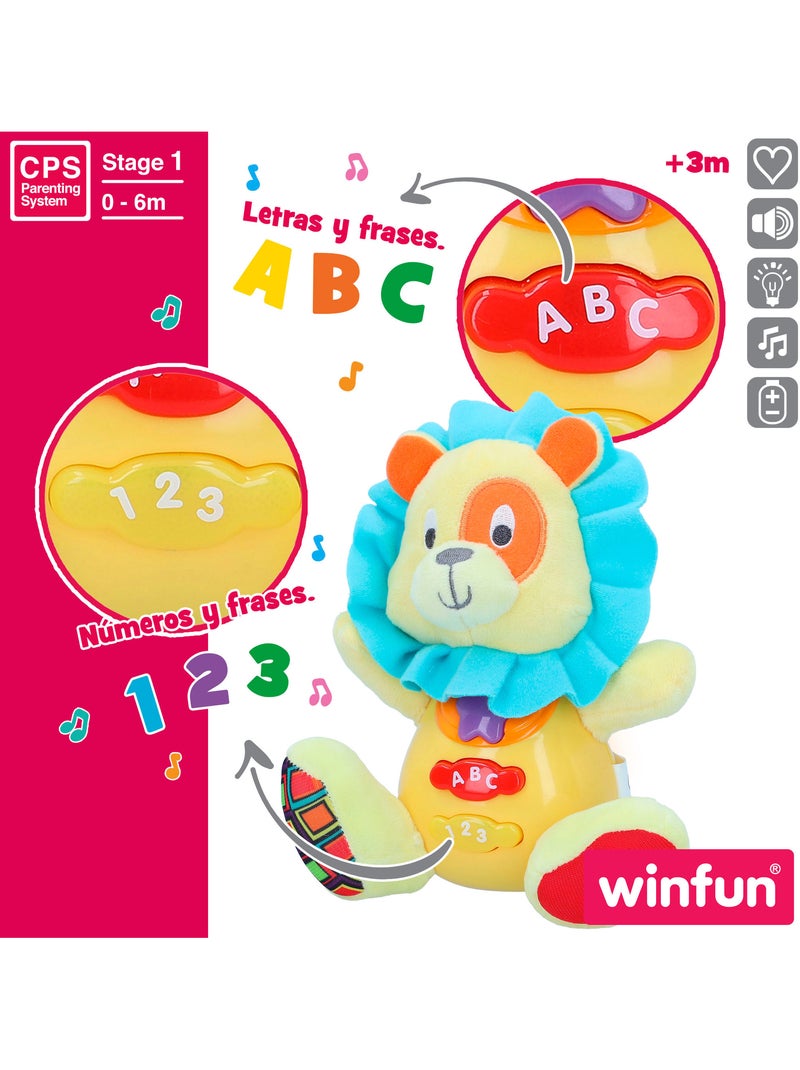 Winfun peluche león para bebé c/luz y sonido en español Multicolor - Kiabi