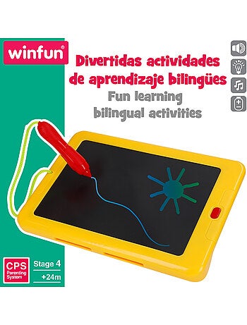 Winfun tablet aprendizaje bilingüe con panel de dibujo