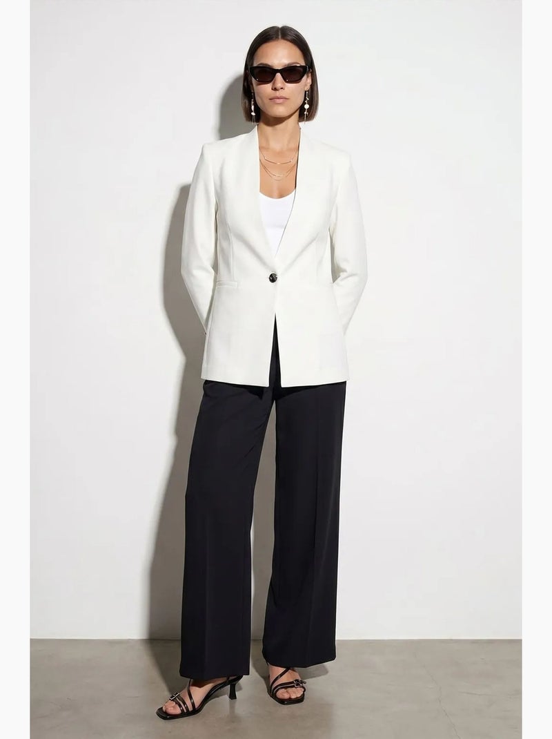 Women’s blazer jacket de crepé slim fit dilvin Blanco roto - Kiabi