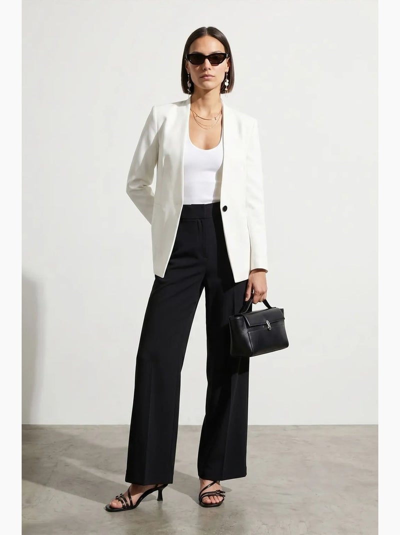 Women’s blazer jacket de crepé slim fit dilvin Blanco roto - Kiabi