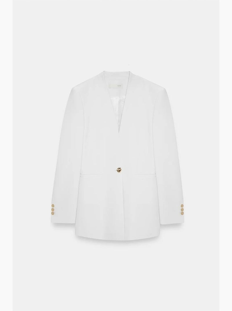 Women’s blazer jacket de crepé slim fit dilvin Blanco roto - Kiabi