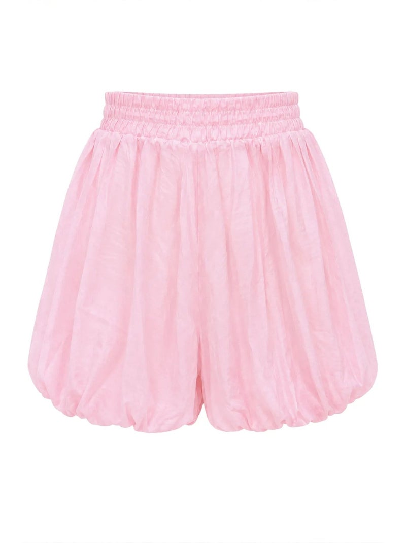 Women's minishorts de tiro alto mixray Rosa claro - Kiabi