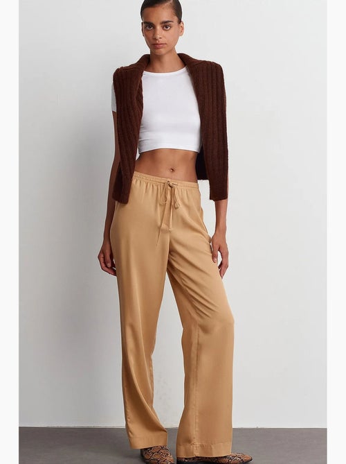 Women's pantalones de pernera ancha de tencel dilvin - Kiabi Women's pantalones de pernera ancha de tencel dilvin - Kiabi