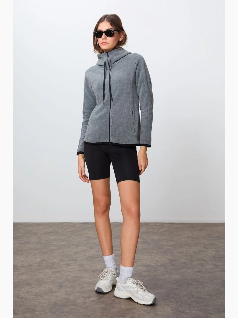 Women's sudadera afelpada con capucha y cremallera tommy Gris - Kiabi