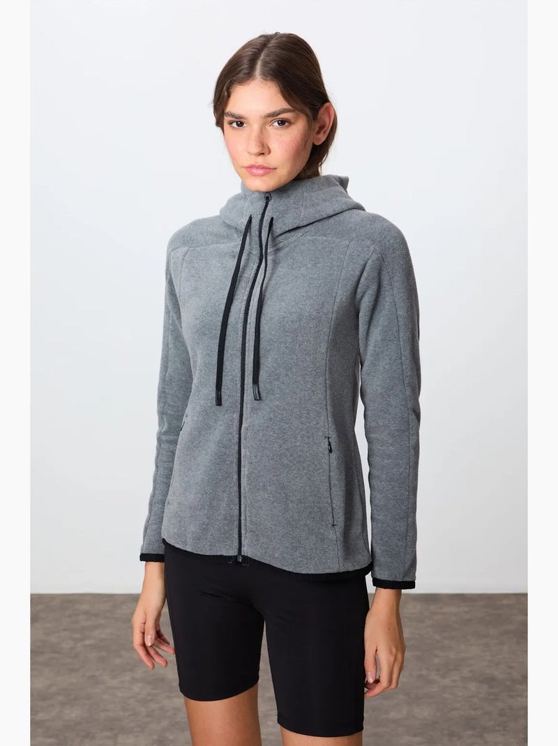 Women's sudadera afelpada con capucha y cremallera tommy Gris - Kiabi