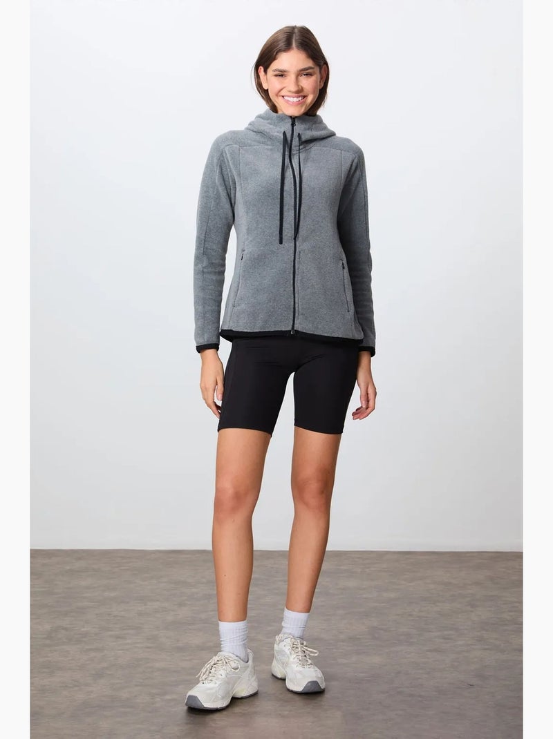 Women's sudadera afelpada con capucha y cremallera tommy Gris - Kiabi