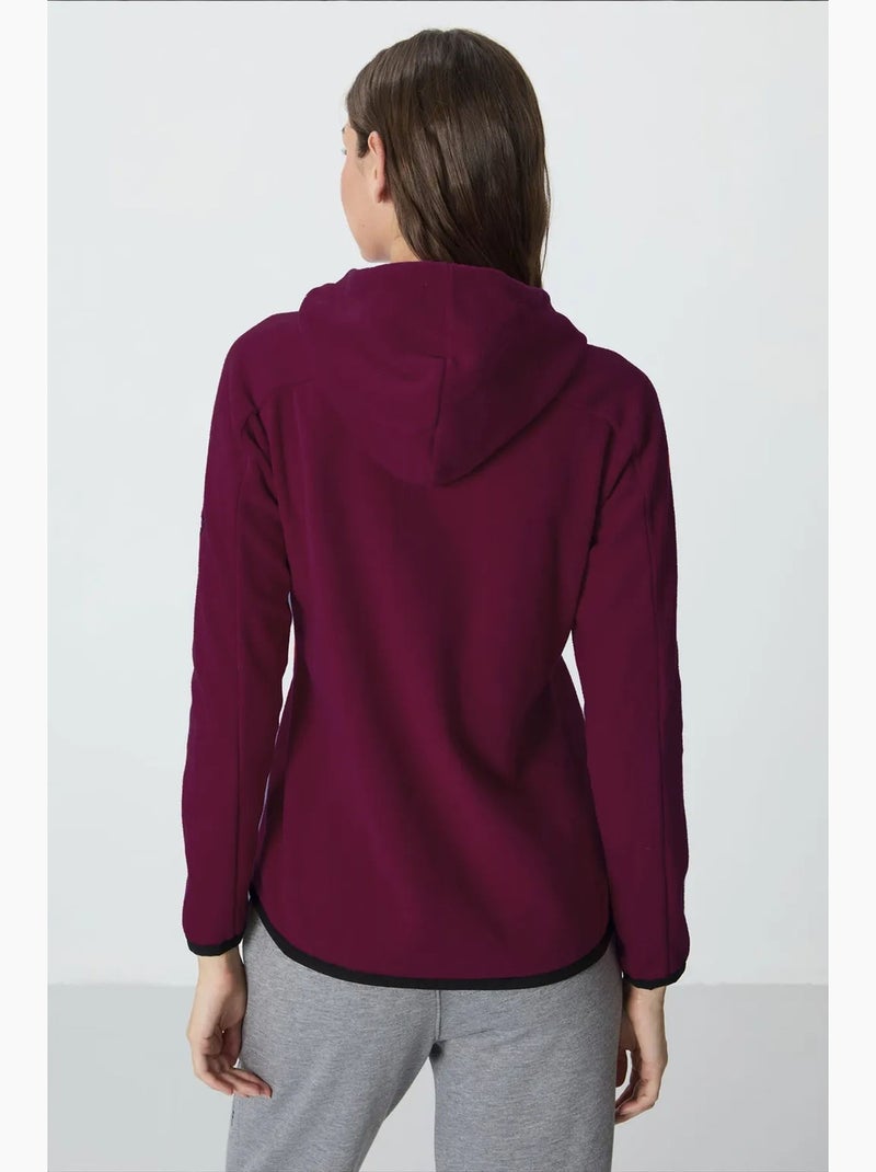Women's sudadera afelpada con capucha y cremallera tommy Rojo burdeos - Kiabi