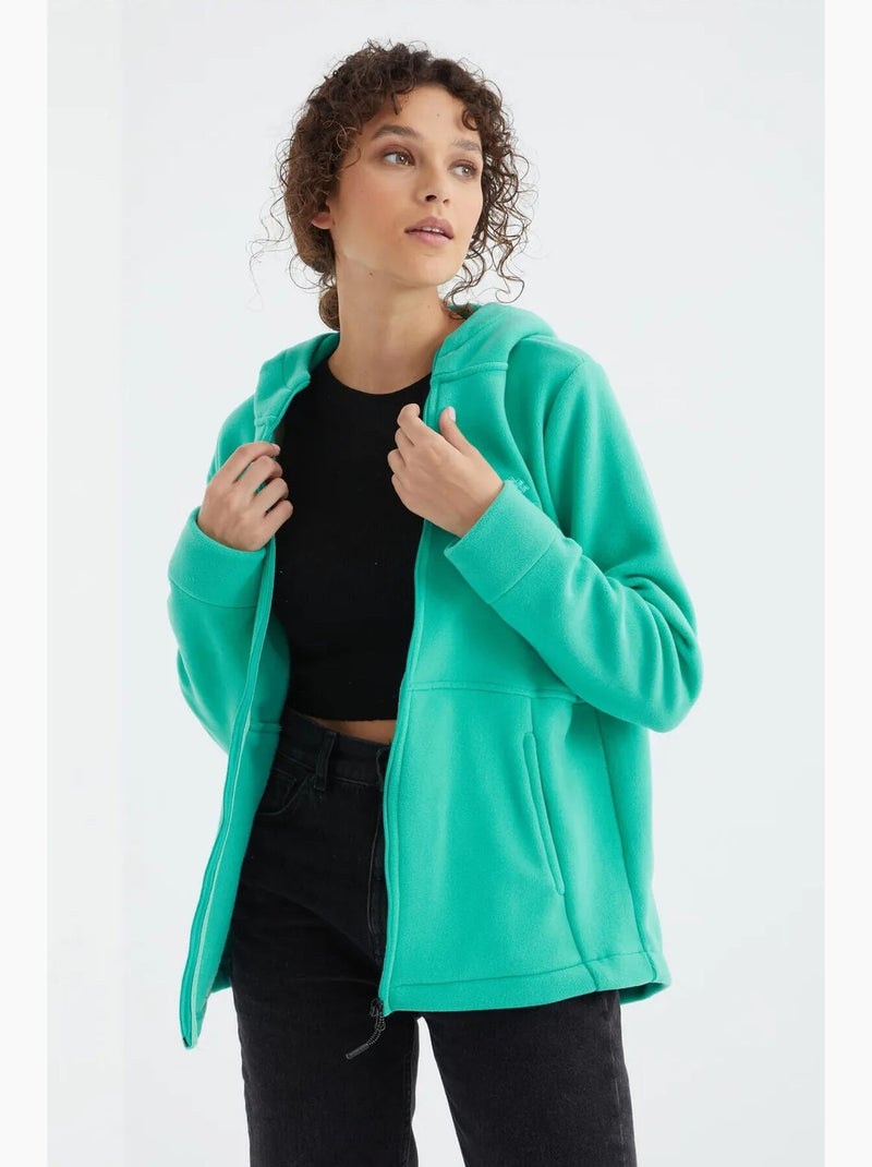 Women's sudadera con capucha y cremallera tommy Verde menta - Kiabi