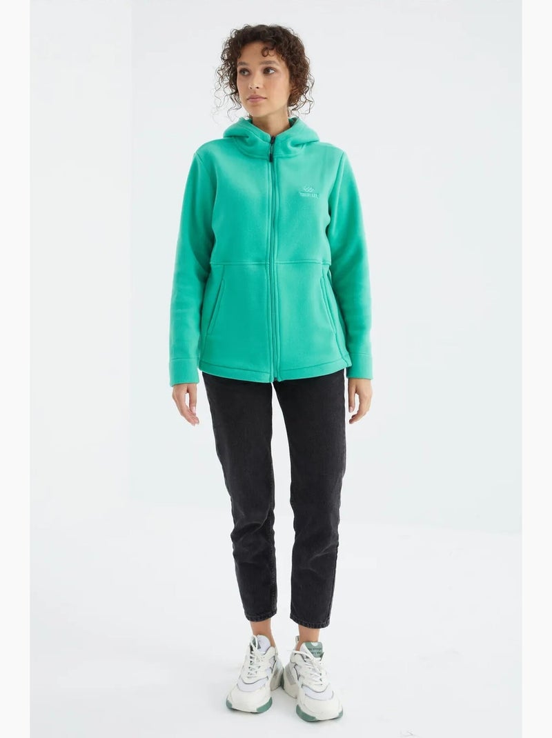Women's sudadera con capucha y cremallera tommy Verde menta - Kiabi