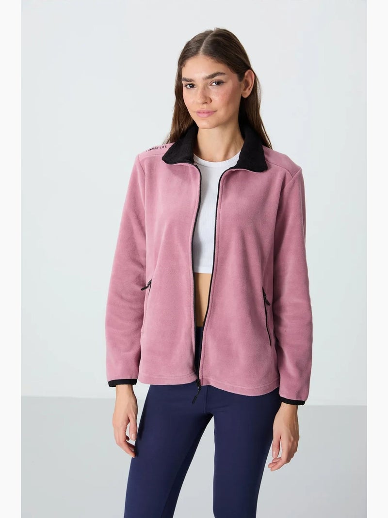 Women's sudadera de felpa con cremallera tommy Rosa viejo - Kiabi