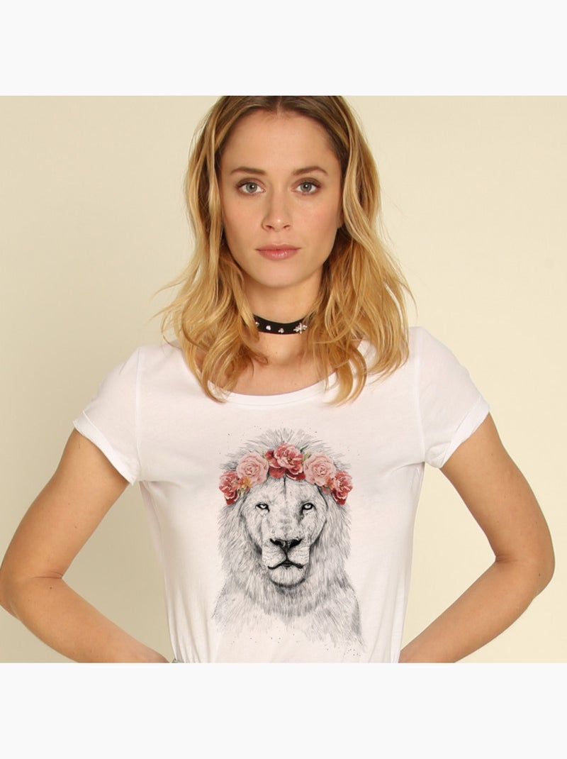Wooop - Camiseta Mujer - FESTIVAL LION SPRING - Blanco - Mujer - 12.90 ...