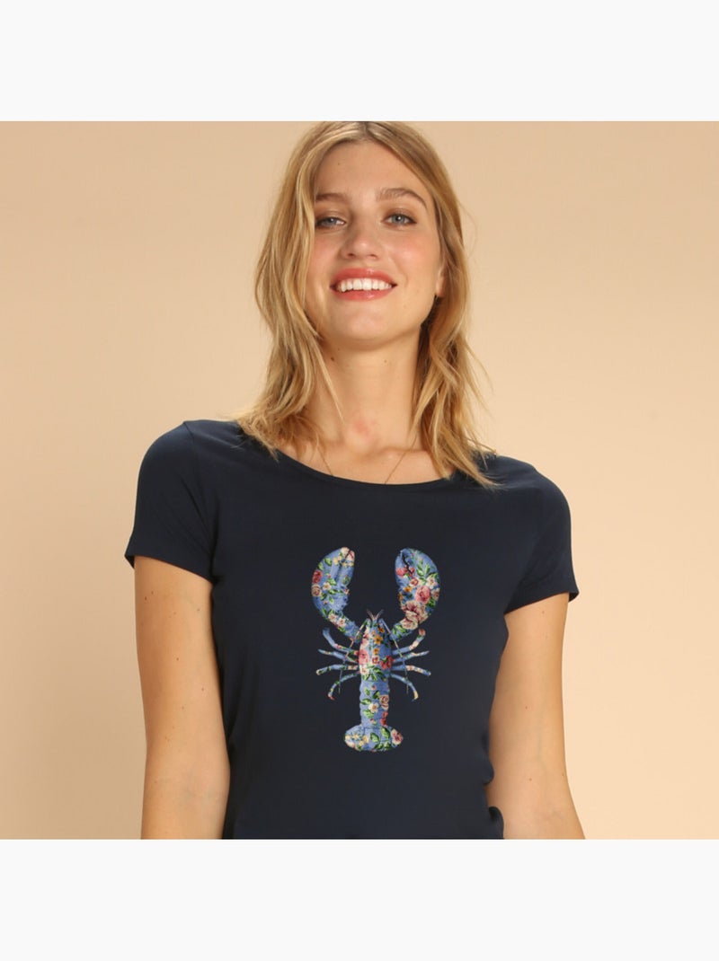 Wooop - Camiseta Mujer - FLORAL LOBSTER - Azul marino - Mujer - 12.90 ...