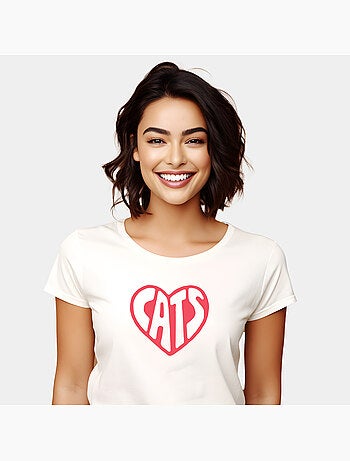 Wooop - Camiseta Mujer - HEART CATS