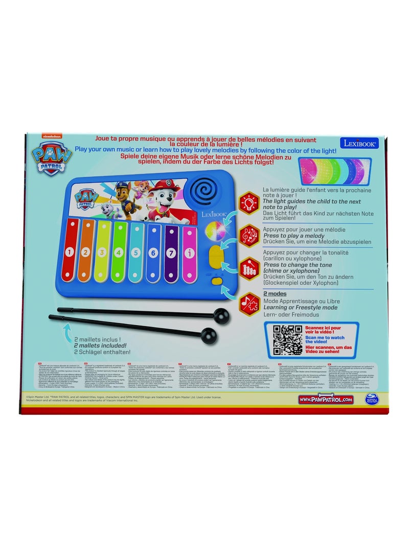 XYLOFUN Paw Patrol Xilófono electrónico con método de aprendizaje musical con luces Azul - Kiabi