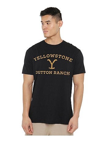 Yellowstone - Camiseta Logotipo Curvado para Hombre