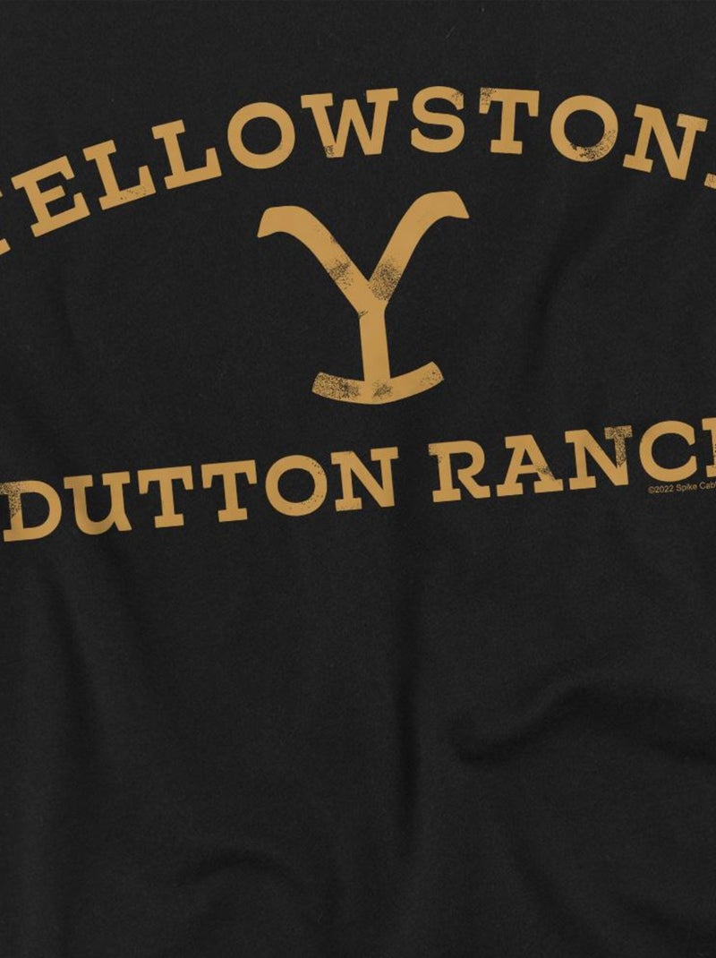 Yellowstone - Camiseta Logotipo Curvado para Hombre Negro - Kiabi