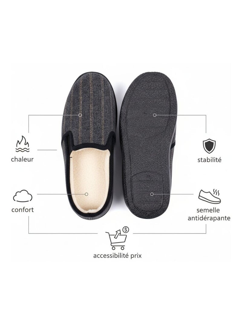 Zapatilla de casa Charentaise hombre Negro ébano - Kiabi