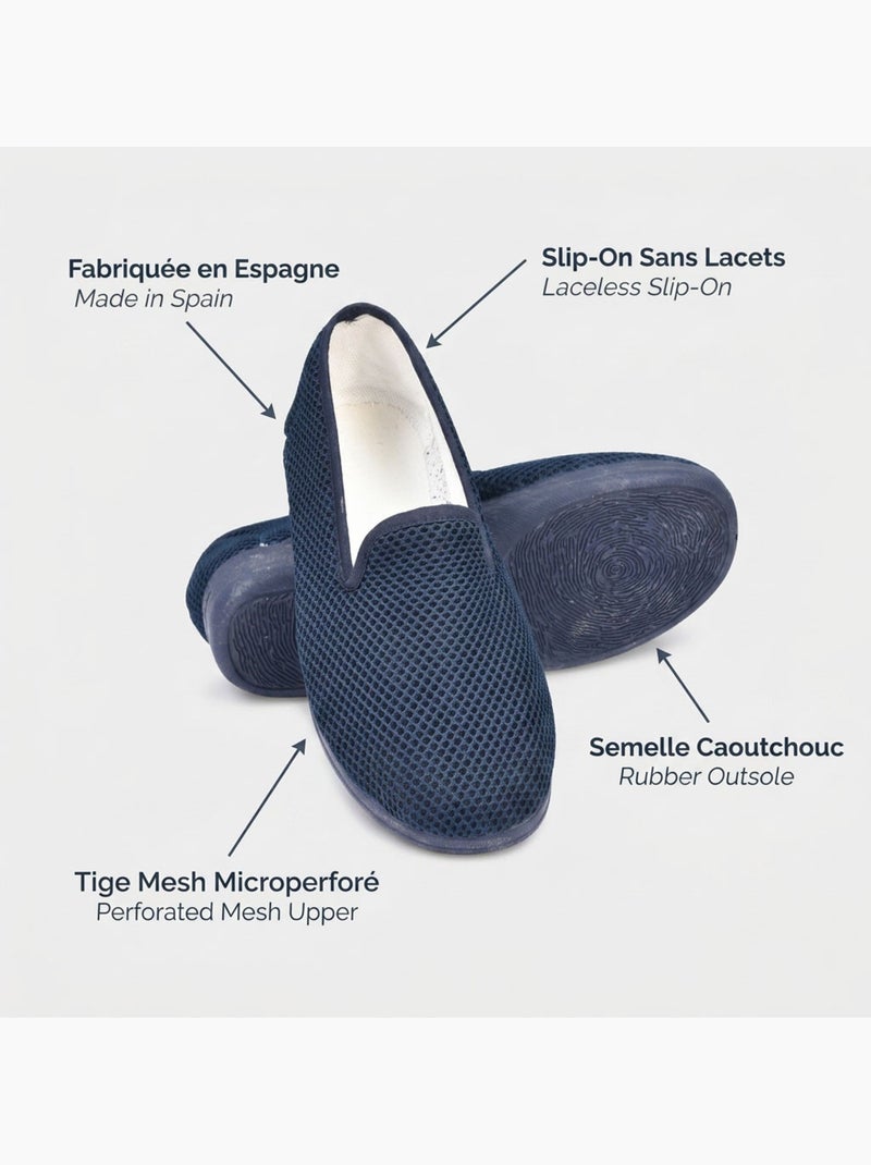 Zapatilla de casa Charentaise mujer Mesh respirante OZABI Azul marino - Kiabi