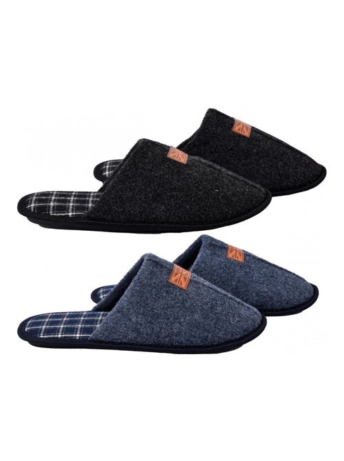 Zapatilla de casa hombre ante pack de 2 - Kiabi Zapatilla de casa hombre ante pack de 2 - Kiabi