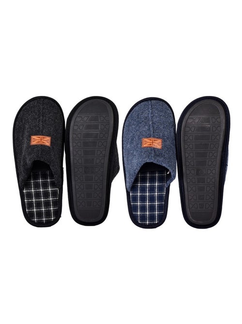 Zapatilla de casa hombre ante pack de 2 - Kiabi Zapatilla de casa hombre ante pack de 2 - Kiabi