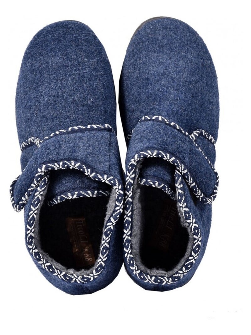 Zapatilla de casa mujer CHARENTAISE PREMIUM Azul marino - Kiabi