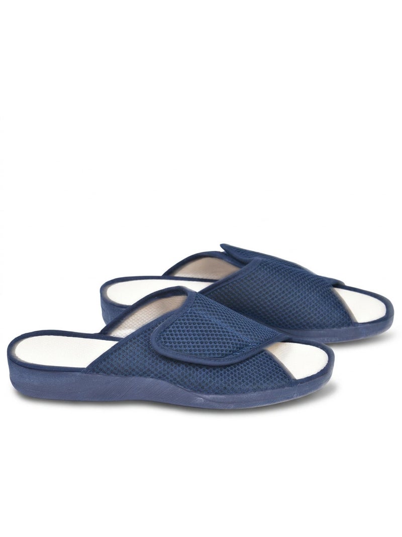 Zapatilla de casa mujer OZABI Mule Mesh Microperfore Ajustable Azul marino - Kiabi