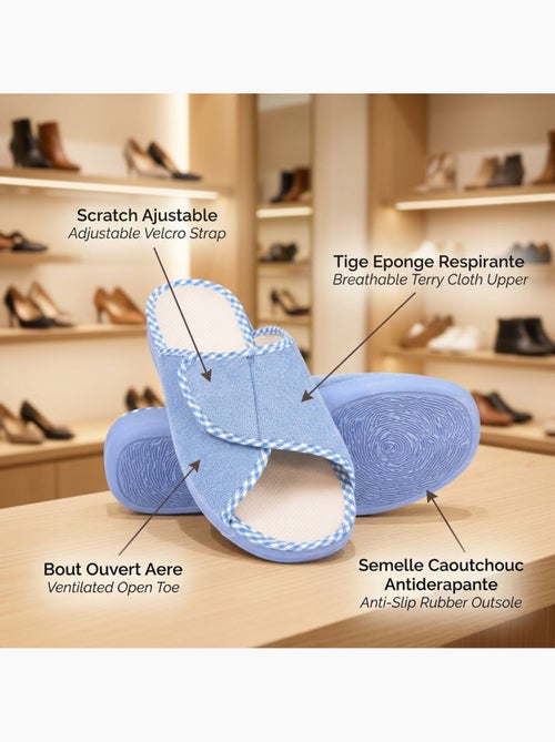 Zapatilla de casa mula mujer esponja scratch ajustable OZABI - Kiabi Zapatilla de casa mula mujer esponja scratch ajustable OZABI - Kiabi