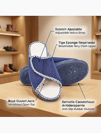 Zapatilla de casa mula mujer esponja scratch ajustable OZABI