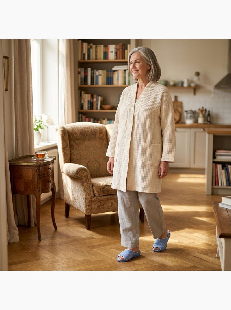 Zapatilla de casa Mule Mujer Esponja Transpirable Fabricación Española Azul cielo - Kiabi